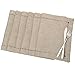 Grelucgo Handmade Hemstitched Table Placemats, Rectangle 12x18 Inch Set of 6, Natural Color