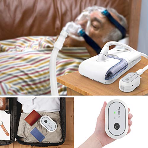 CPAP Cleaner and Sanitizer, Moocoo 2020 Newest Portable CPAP Sanitizer Bundle Rechargeable for CPAP Machine, Mask, Tube and Equipment, Includes T Adapter, Cleaning Bag, Heated Hose Adapter