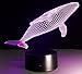 Night light, Lazaga 3D visualization Illusion Multi-colored Change USB Touch Button LED Desk Lamp, Table Light for Room Decorative or Gifts for Friends/Kids (Whale)