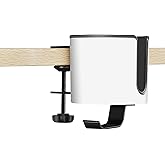 GUNKING Luxury 2-in-1 Anti-Spill Cup Holder with Under Desk Headphone Hanger (White)