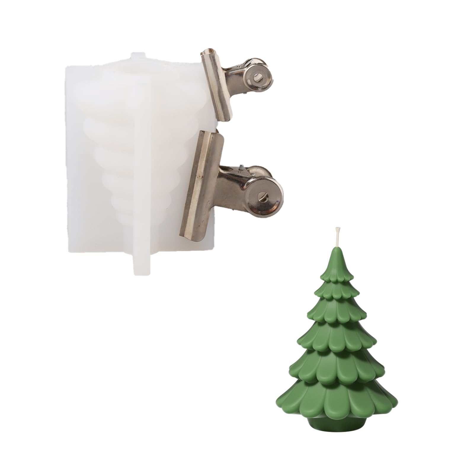 BOOWAN Nicole Candle Mould, Christmas Tree Silicone Mould, Stylised, Accessories for Candle Making (LZ0652-3)