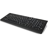 Lenovo 300 USB Keyboard, Wired, Adjustable Tilt, Ergonomic, Windows 7/8/10, GX30M39655, Black