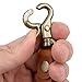 Richbud Genuine Leather Keychain Fob Scissor Swivel Hook Snap Solid Metal Bronze with 3 Detachable Key Rings Lanyard Handmade