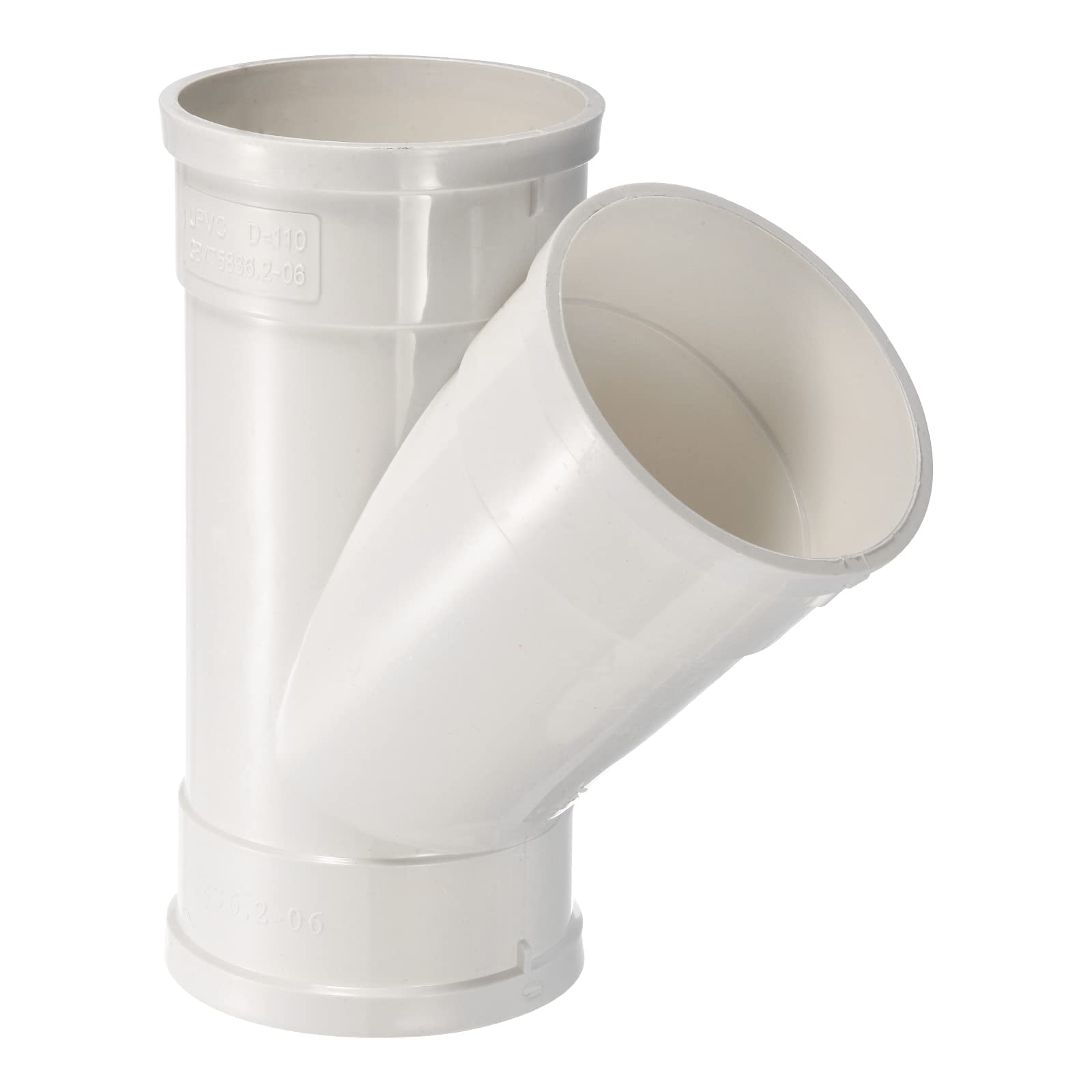 PATIKIL 4" Wye Pipe Fitting, Y-Shape Splitter Duct Hose Connector for Drain Tubes, Drip Systems, White