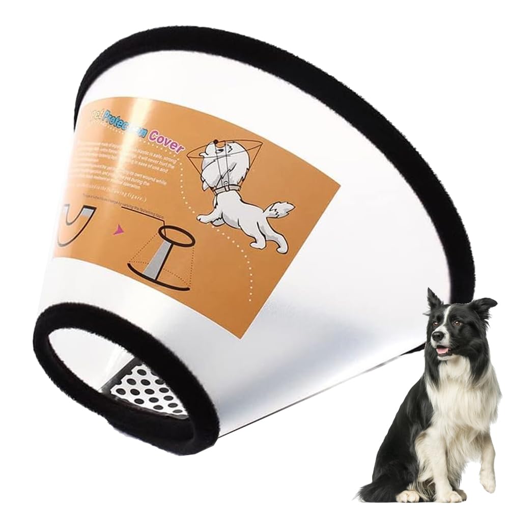 Dog Cone Collar After Surgery Recovery Collars for Dogs Cats, Cats Dog Cones for Anti-Licking Pet Protective Neck Cone Stop Licking, Adjustable Plastic Soft Collar for Wound Dogs and Cats（NO：7）