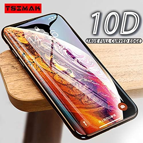 10D Curved Protective Glass On The for iPhone Xs Max X XR Tempered Glass for iPhone 6 6s Plus 7 8 Plus Screen Protector Film (for iPhone Xs Max - White)