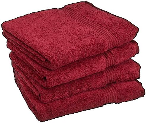 Cotton Large Hand Towels (4-Pack,16 x 28 inches) - Multipurpose Use for Bath, Hand, Face, Gym and Spa - By Alurri (4, Burgundy)