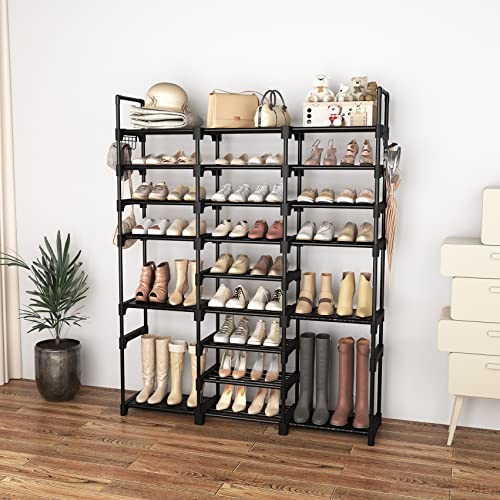 WEXCISE Tall Shoe Rack Organizer 9 Tiers 5055 Pairs Large Shoe Rack