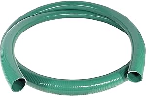Gloxco Heavy Duty Green PVC Suction Hose for Water Transfer, 60 PSI Max Pressure, 3" Inside Diameter, 20 ft Length