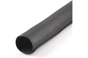 MGI SpeedWare Woven Mesh Split-Sleeve Wire Loom for High-Temperature Automotive Harness and Home Cable Management - 25 feet (1/2")