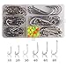 Saltwater Fishing J Hooks,35pcs O'Shaughnessy Forged Hooks Stainless Steel 34007 Extra Strong Inline Long Shank for Saltwater Freshwater Fishing