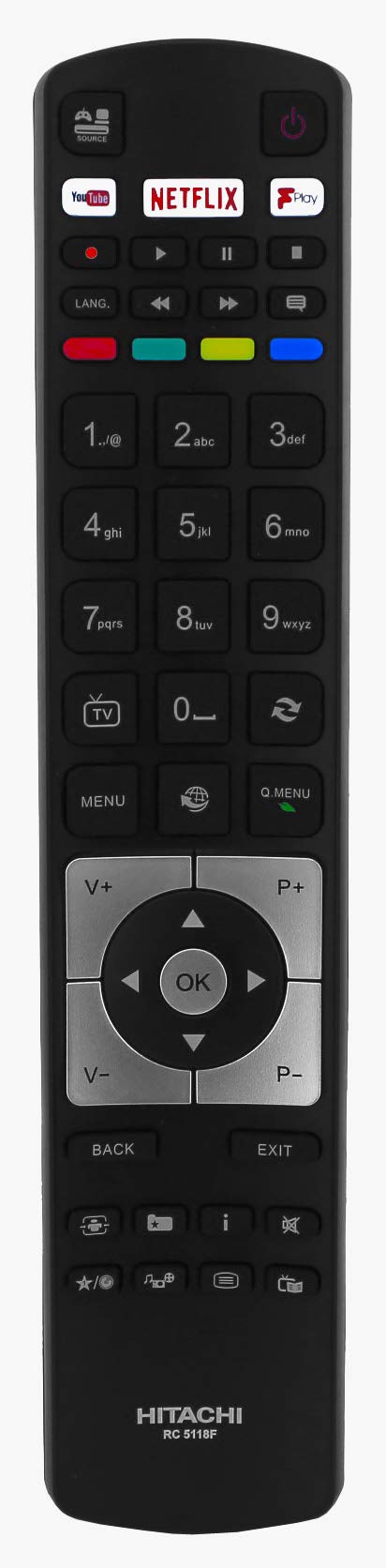 Hitachi RC5118F Genuine Remote Control for Smart LED TVs