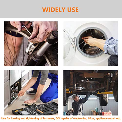 31 PCS Allen Hex Key Wrench Set Torque Rod with Helping T-handle Inch/Metric Long Arm 0.028"- 3/8" Short Arm 0.7-10mm with Portable Case URGENEX - Thumbnail 5