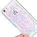 iPhone 5S Liquid Case,iPhone 5 Liquid Case,Ruky Flowing Liquid Floating Fashion Bling Glitter Love Heart Case Cover for iPhone 5S 5 - (Blue)