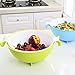 CHICHIC 2-in-1 kitchen Strainer/Colander & Bowl Sets, Large Plastic Washing Bowl and Strainer, Detachable Colanders Strainers Set, Space-Saver, for Fruits Vegetable Cleaning Washing Mixing, Pink