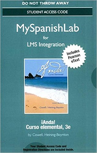  Lms Integration Mylab Spanish With Pearson Etext Standalone Access Card For Anda Curso Elemental 9780134488660 Cowell Glynis Heining Boynton Audrey Books