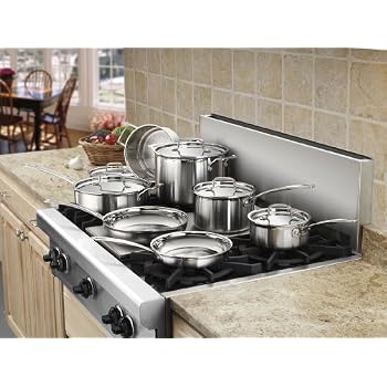 Cuisinart MCP-12N Multiclad Pro Stainless Steel 12-Piece Cookware Set on Stove