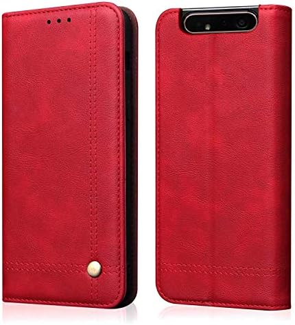Galaxy A80 / A90 Case, Hongxinyu Wallet Folio Flip Leather Magnetic Slim Back Cover Card Holder Slot for Samsung Galaxy A80 / A90 (Red)