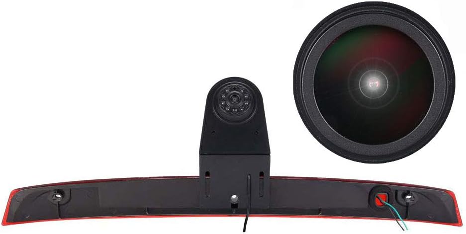 HD IP68 1280Pixels 170° Auto Brake Light Roof Rear View Reversing Backup Camera Parking Aids System with Angle Adjustable Compatible with Mercedes Benz viano Vito W639 V6 van Transporter 3 Bremslicht