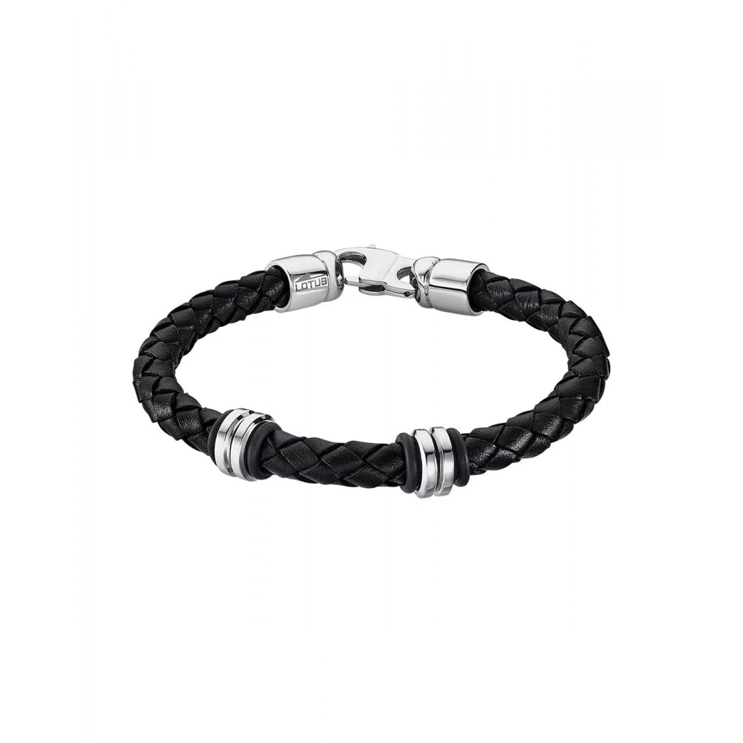 Lotus Style Bracelet Steel and Leather