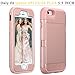 iPhone 6S Plus Mirror Wallet Case,Auker iPhone 6 Plus Slim Fit Armor Card Holder Kickstand Feature Dual Layer [Hard Shell+Soft Silicon] Shockproof Impact Drop Resistant Hybrid Protective Case
