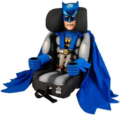 KidsEmbrace DC Comics Blue Batman 2-in-1 Forward-Facing Car Seat Latch | 5-Point Harness 26.5-65lbs converts to Belt-Positioning Booster 40-100lbs | Adjustable
