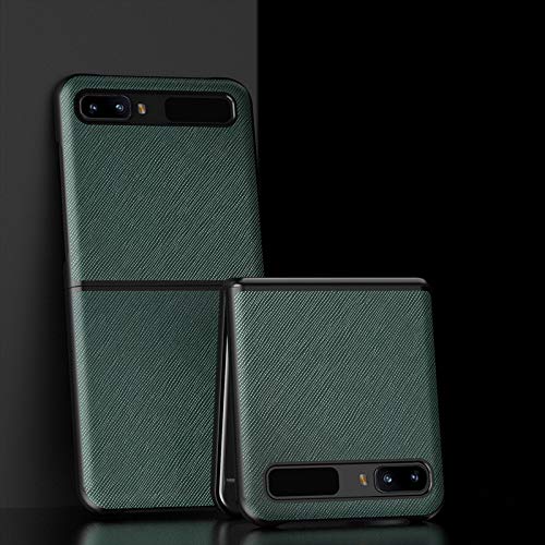 Hülle® Textured Leather Case Foldable,Anti Vibration & Anti Fall,Comfortable Grip Full Protection Shell Compatible for Samsung Galaxy Z Flip 5G/Samsung Galaxy Z Flip (2)