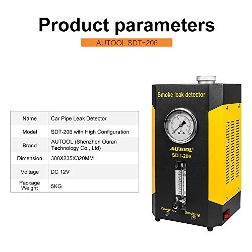 AUTOOL Vehicle Boat Conduit Pipe System Smoke Leak Detecting Tester Diagnostic Machine with Flowmeter Pressure Guage
