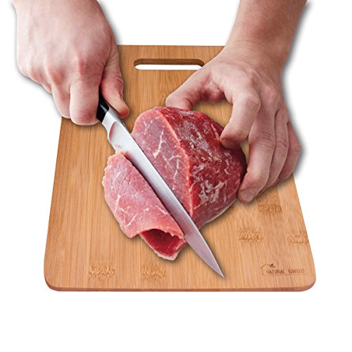 Bamboo Cutting Board Set, ANKO 100% Original Bamboo 3-Piece Cutting & Serving Board Set, used for cut Food Prep, Meat, Vegetables, Bread, Crackers & Cheese. (3 PACK) - Thumbnail 4