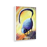 Framed Canvas Home Artwork Decoration Lovely Kitten Canvas Wall Art for Living Room, Bedroom - 16x24 inches