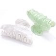 Brinie Hair Claw Clamps Green Hair Barrettes Medium Non Slip Clips Hair Accessories for Women and Girls (2 PCS)