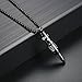 Reve Bible Verse Proverbs 4:23 Stainless Steel Cross Bullet Pendant Necklace for Men, 20-24 Inches Chain (Black Tone(L): 22'' Chain)