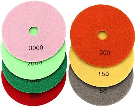 EsportsMJJ 7Pcs 5 Inch 50-3000 Grit Diamond Polishing Pad Sanding Disc For Marble Concrete Granite Glass - Image 4