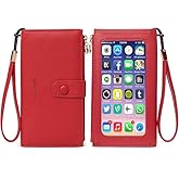 myfriday Touch Screen Crossbody Phone Purse for Women, Rfid Blocking Small Cellphone Shoulder Purse with 2 Adjustable Strap