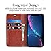 OCASE iPhone XR Case [TPU Shockproof Interior Protective Case] [Card Slot] [Kickstand] Leather Wallet Flip Case for iPhone XR Devices 6.1 Inch - Brown