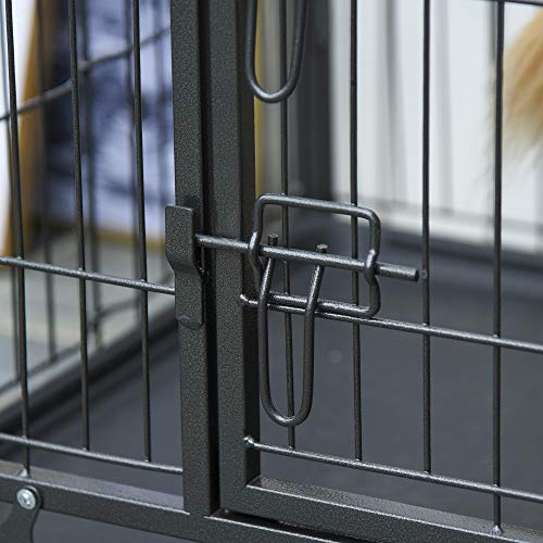 PawHut Folding Design Heavy Duty Metal Dog Cage Crate & Kennel with