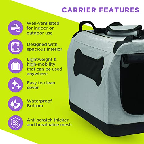 Zampa Dog Carrier Crate for Extra Small Dogs 19.5“x13.5”x13.5