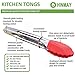 HINMAY Mini Tongs with Silicone Tips 7-Inch Serving Tongs, Set of 3 (Green Red Blue)