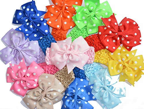 Grosgrain Ribbon Wide Elastic Headbands (All Colors/Pk of 11)