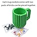 KYONNE Creative DIY Build-on Brick Mug, Lego Style Coffee Mugs, Birthday Gift Toy Cup for Men, Boy and Girl, Christmas Gift Idea (Green)