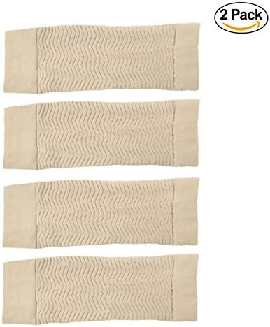 Starmace 2 Pack Slimming Arms Shaping Tone Energize Upper Arm Compression RV Sun Protection Support Sleeves (LRG, Beige)