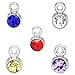 HOUSWEETY 50PCs Silver Tone Mixed Rhinestone Pendants 8x5mm(3/8