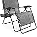 Best Choice Products Oversized Zero Gravity Reclining Lounge Patio Chairs w/Folding Canopy Shade and Cup Holder (Gray)