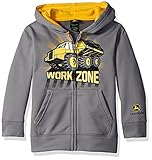 John Deere Little Boys Work Zone Tech Fleece Zip Hoodie, Medium Grey, 5