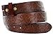 Western Floral Engraved Tooling Solid One-Piece Leather Dark Brown Belt Strap