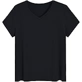 Latuza Women's Petite Tops Bamboo Viscose Pajama Sleep Shirt Petite Size