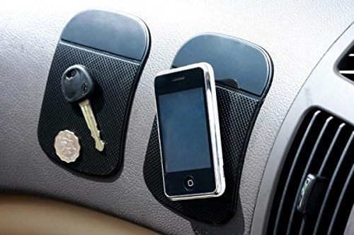 Attraction World - Rubber Anti Slip/Non Slip Sticky Mat for Car Dashboard Black- (Set of 2)