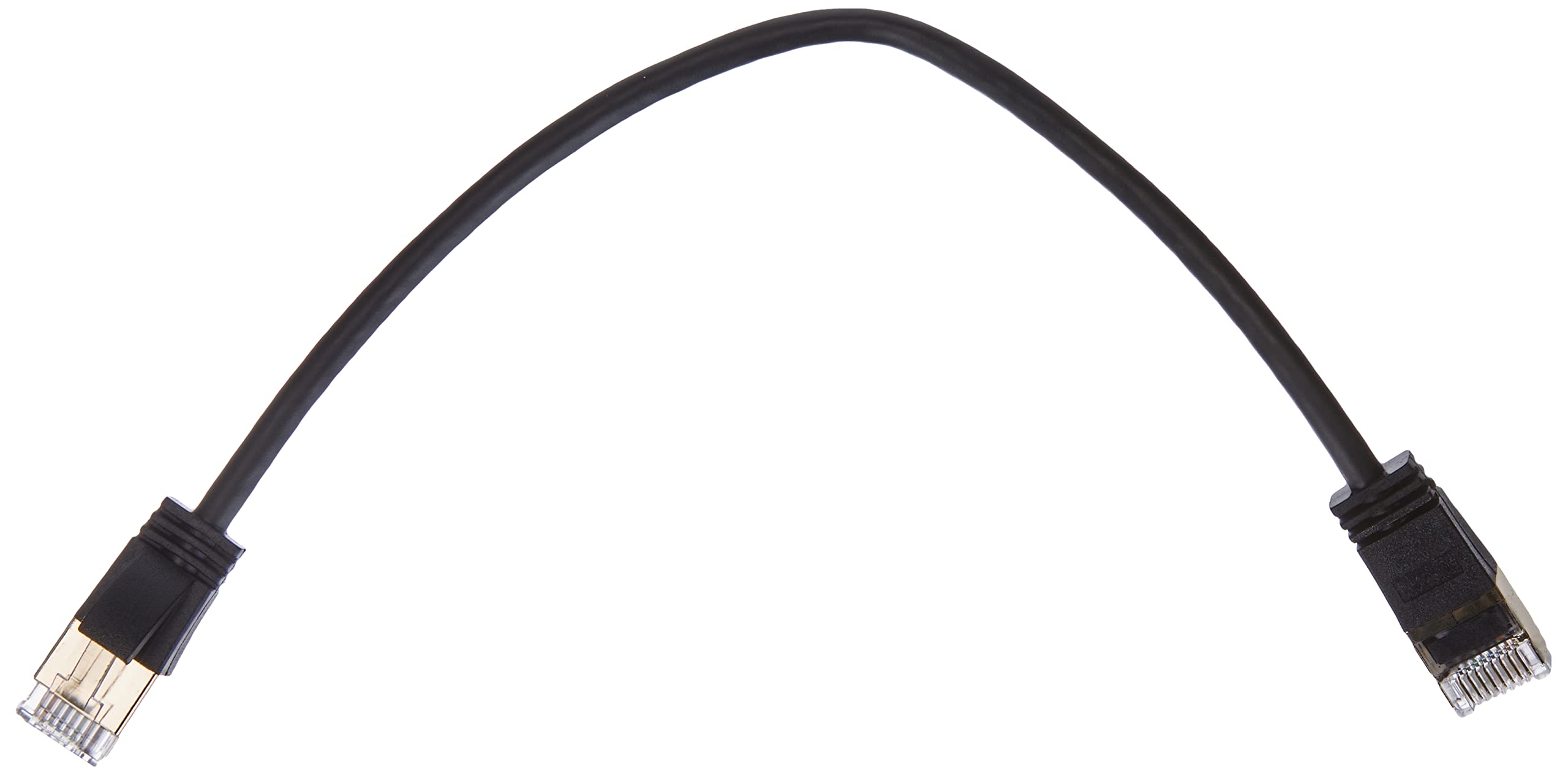 wantecWire Extra Thin Patch Cable CAT.7 Cable CAT.6 Connector SSTP Shielded Length 0.2 m Black