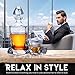 Whiskey Decanter Set for Men with 4 Glasses and 9 Cooling Whisky Stones, Bourbon, Rum, Scotch, Crystal Clear Decanter Sets - Whiskey Gifts for Men Dad Him