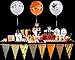 Halloween Balloons Decorations - 100 Pieces 12 Inches Pumpkin Bat Specter Spider Web Latex Balloons with a Air Pump for Halloween Party Supplies